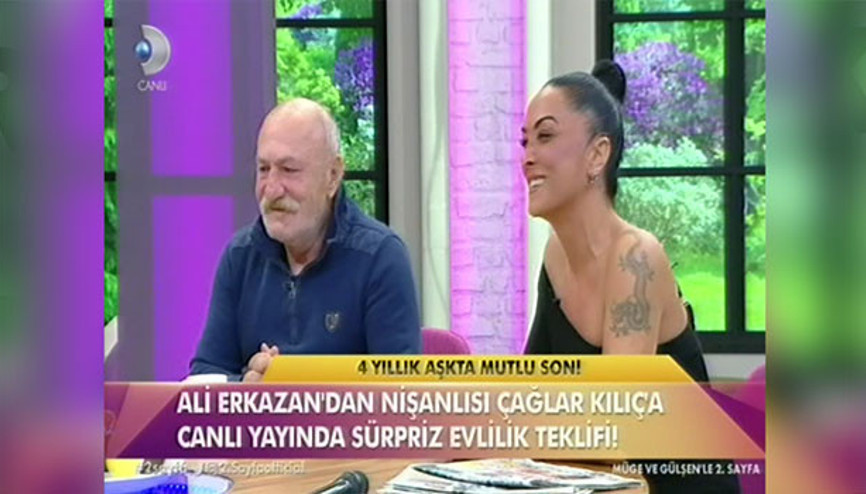 Ali Erkazan canlı yayında evlilik teklifi etti