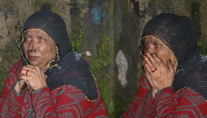 Evinin yanışını gözyaşlarıyla izledi... Mum faciası