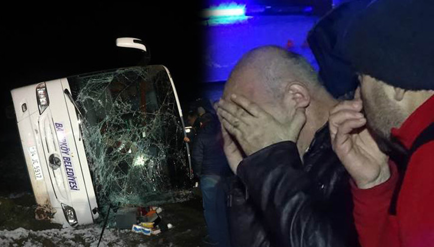 Son dakika: Cenaze dönüşü feci kaza: 2 kişi öldü, 15 kişi yaralandı