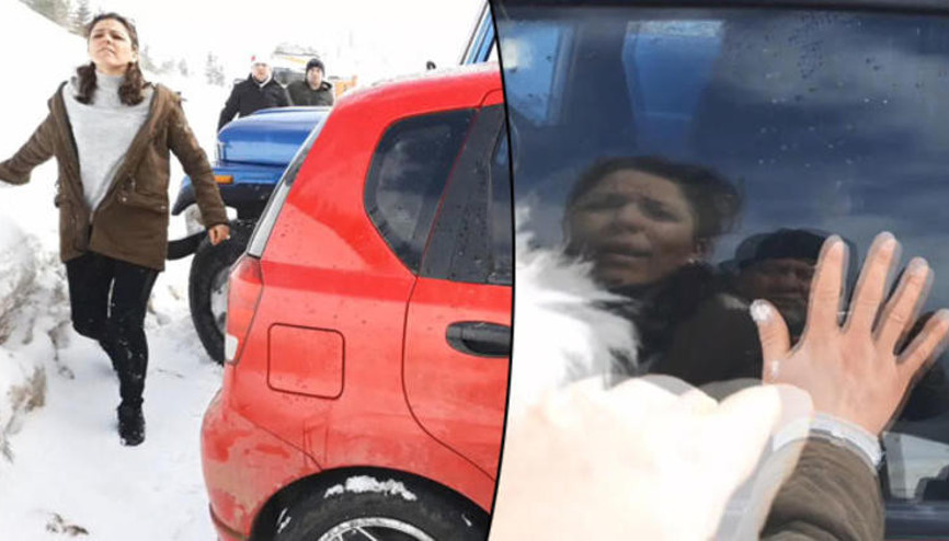 Kayan cipin çarptığı otomobildeki kadın yola savruldu