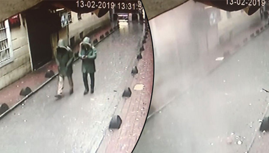 Manukyana ait eski binada çökme kamerada