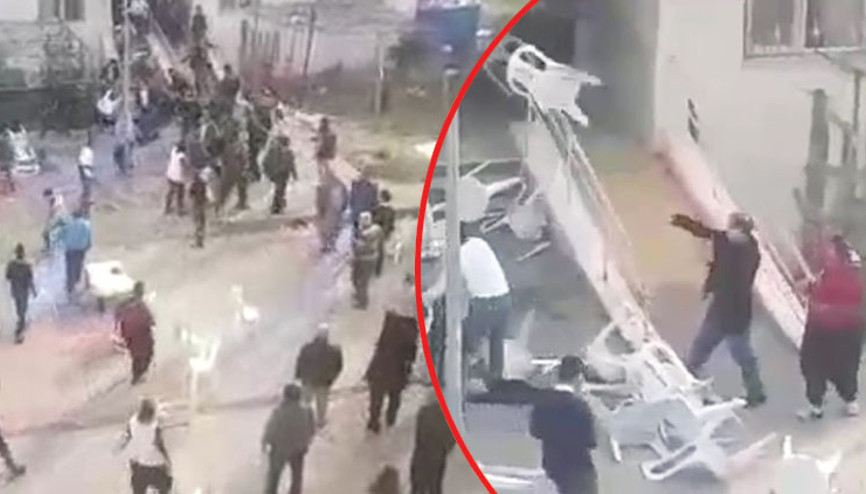 Gelin ve damat yakınlarının En çok siz dans ettiniz kavgası