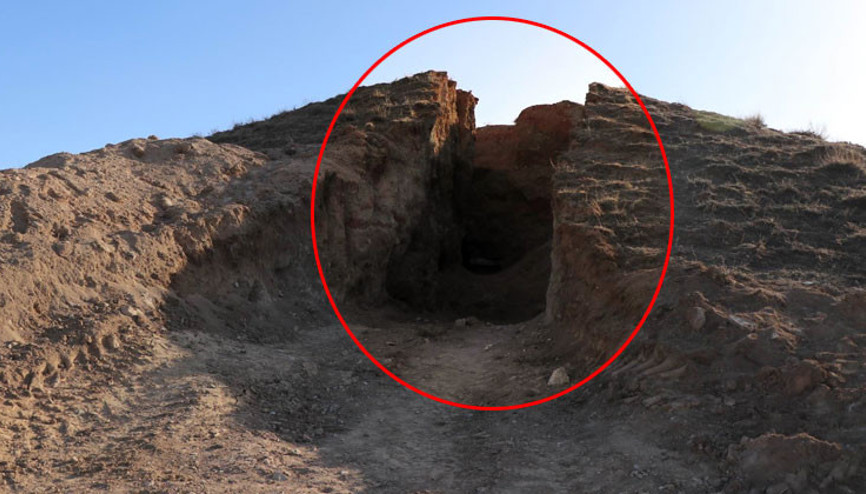 Kayseri’de şok görüntü Tepeyi ikiye böldüler içinden çıktı…