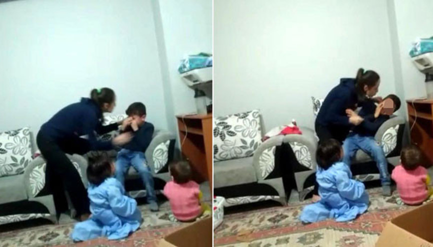 Bakıcı artık dayanamadı o görüntüleri kaydetti... Üvey anne dehşeti