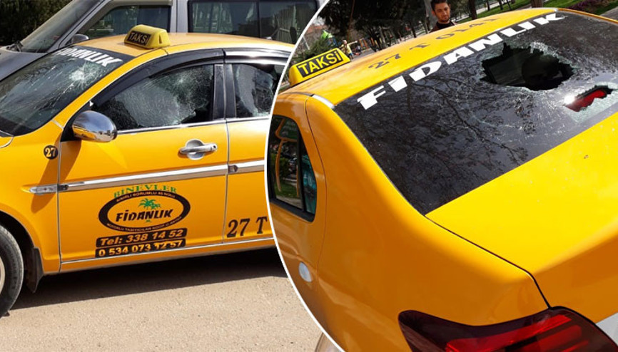 Şoke eden görüntüler Taksicilerin silahlı yolcu kavgası…