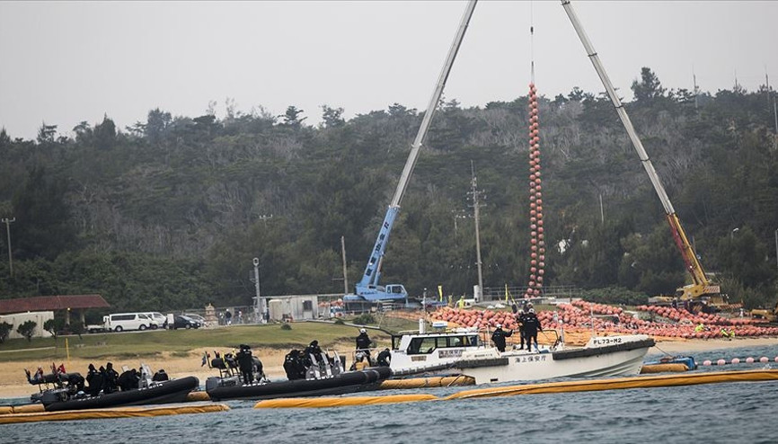 Okinawa Adasında ABD üssünün inşasına başlandı
