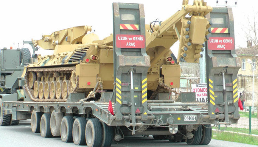 Suriye sınırına zırhlı iş makinesi sevkiyatı