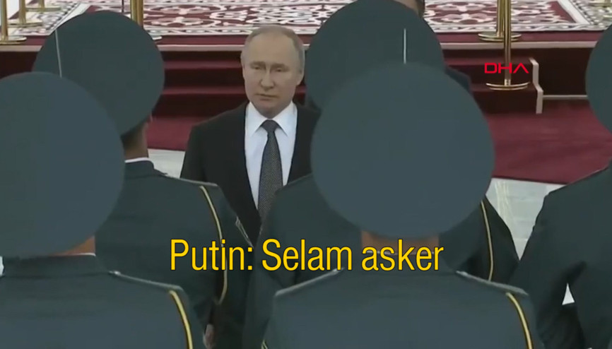 Putin, Kırgız askerlere Türkçe seslendi
