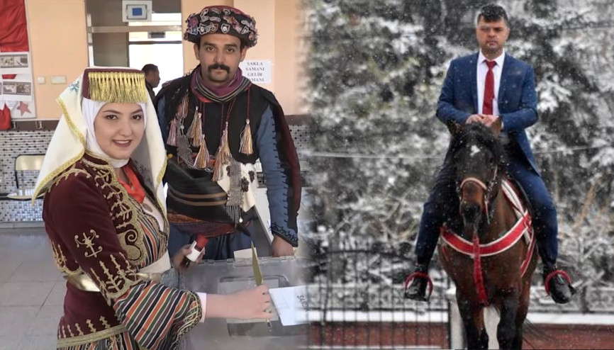 Sandık başında renkli görüntüler