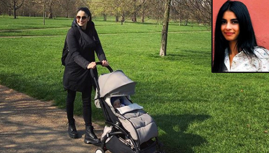 Dizilerin masum yüzlü kızı şimdi bebeğini gezdiriyor