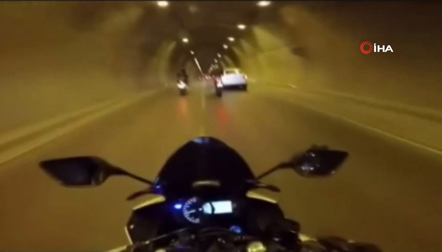 Dolmabahçe Tüneli’nde tek teker kazası kamerada