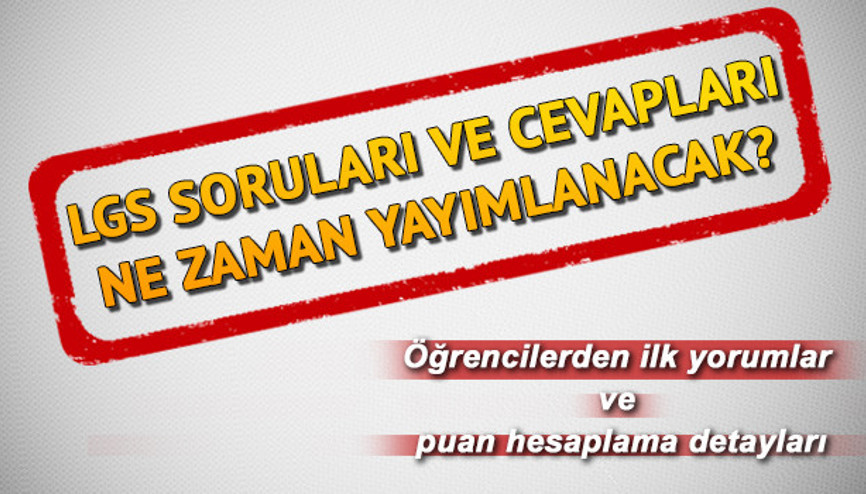 LGS soru ve cevap anahtarı MEB.gov.trde LGS Puan hesaplama nasıl yapılır
