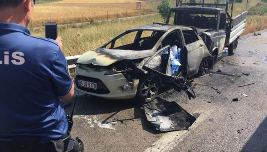 Bursada emniyet şeridinde korkunç kaza