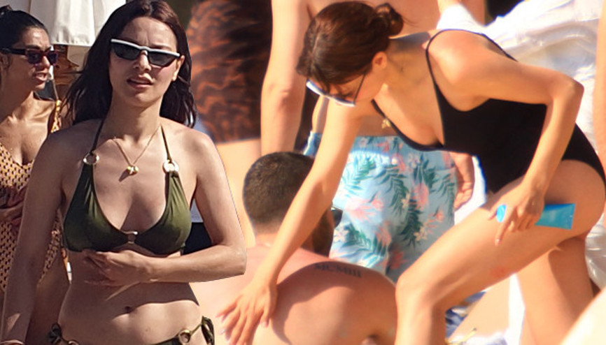 Güneş yağını Hazal sürdü