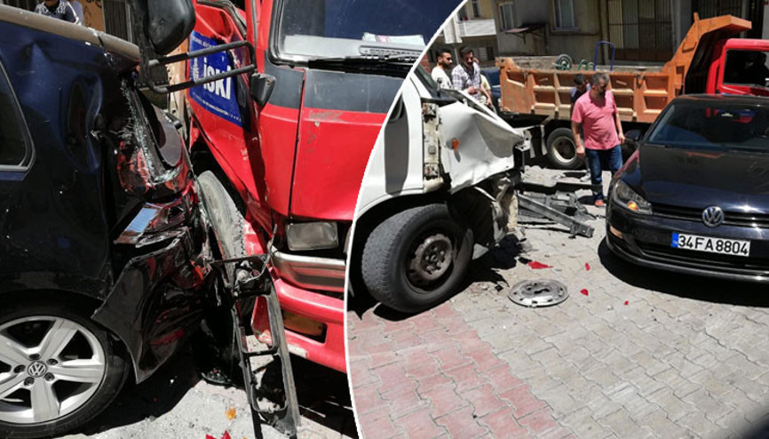 Sürücü adayı vitesi karıştırınca ortalık savaş alanına döndü