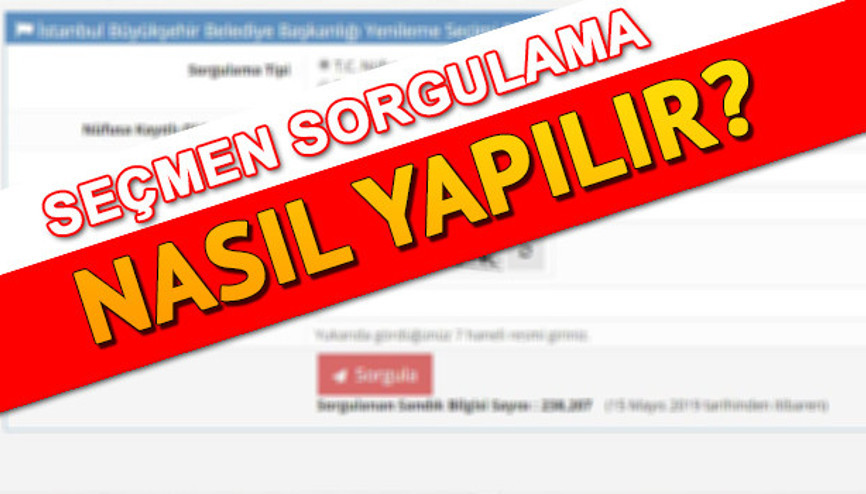 23 Haziran İstanbul seçimleri için YSK seçmen sorgulama ekranı