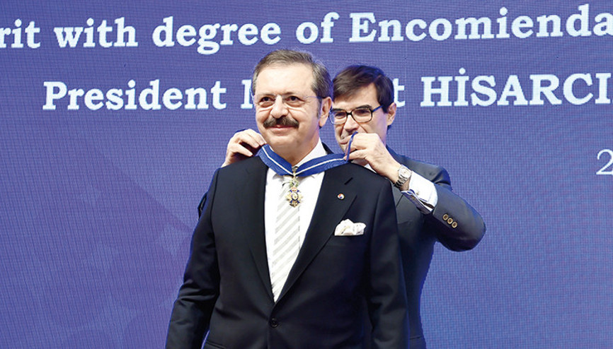 Hisarcıklıoğlu’na İspanya Sivil Liyakat Nişanı