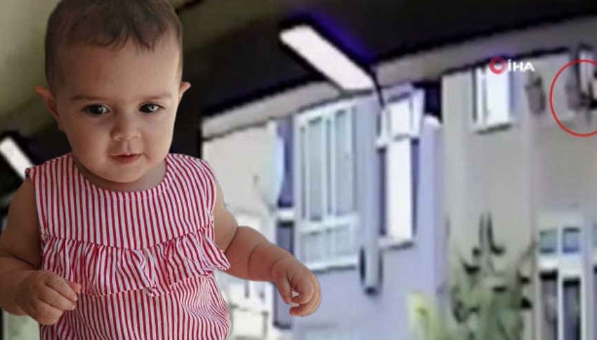 Minik Ecem böyle düştü... O an kamerada