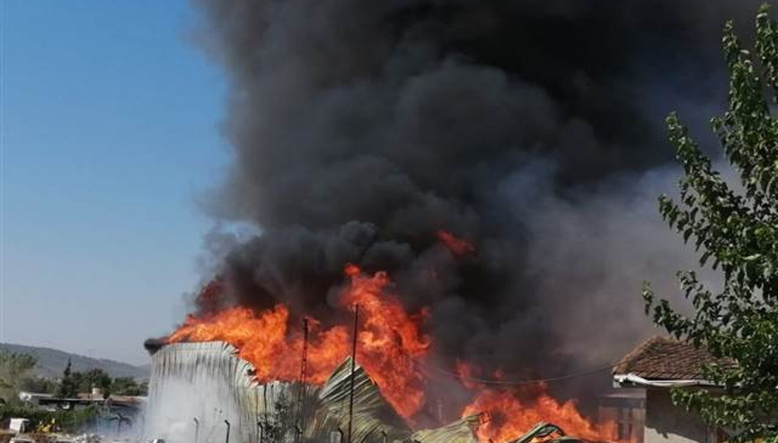 İzmirde palet fabrikasında yangın