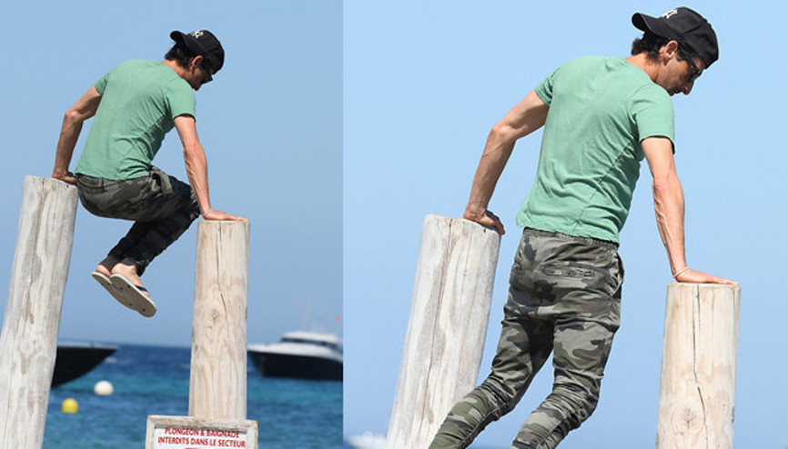 Ünlü oyuncu yemekten sonra egzersiz yaptı