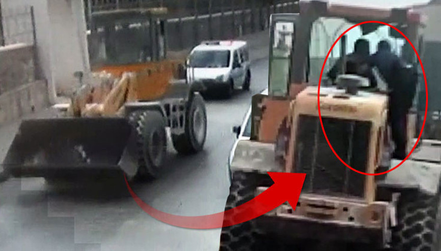 Denizli’de akılalmaz olay Hem kepçeyi hem polisi kaçırdı