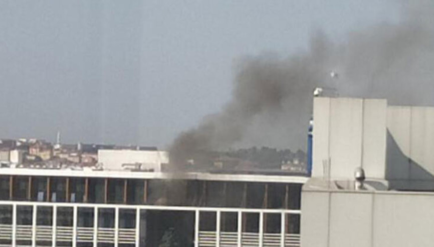 Kavacıkta özel üniversite binasında yangın