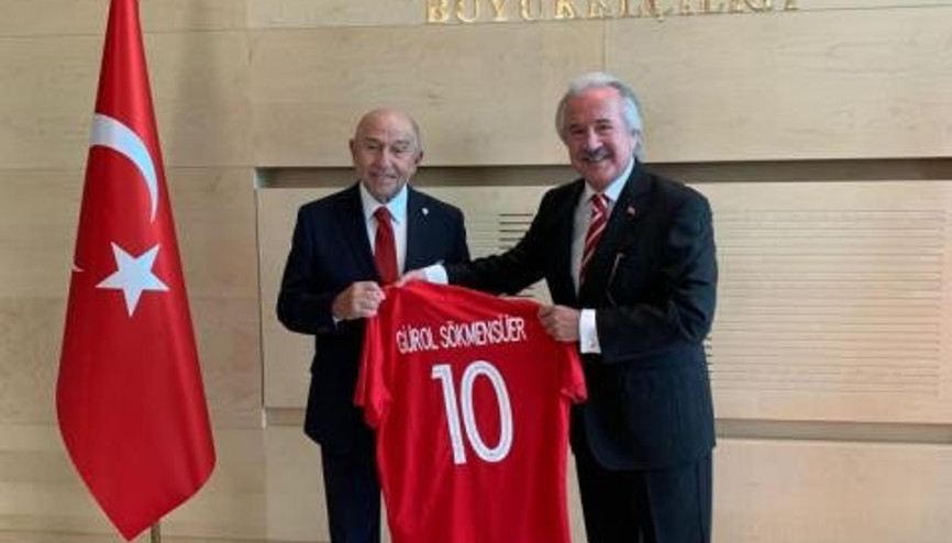 TFF Başkanı Nihat Özdemirden Kişinev Büyükelçisine ziyaret