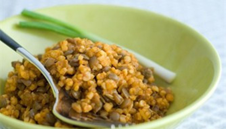 Yeşil mercimekli bulgur pilavı