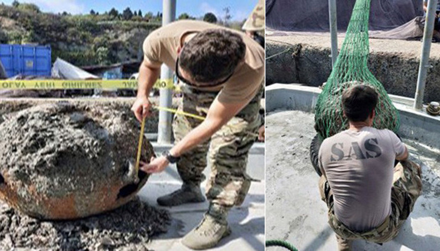 SAS Timi eski harp mayınını imha etti