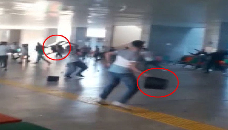 Adliyede şoke eden kavga Sandalyeler, çöp kutuları havada uçuştu...