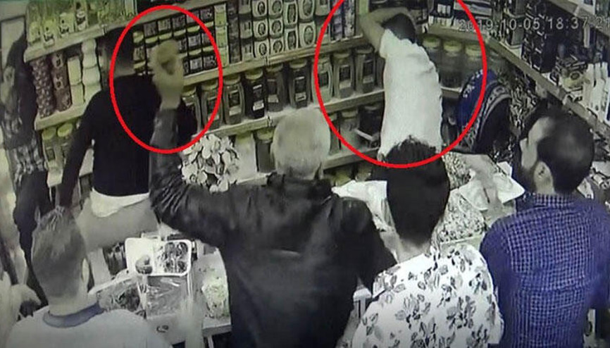 Veresiye vermeyen market sahibini böyle dövdüler