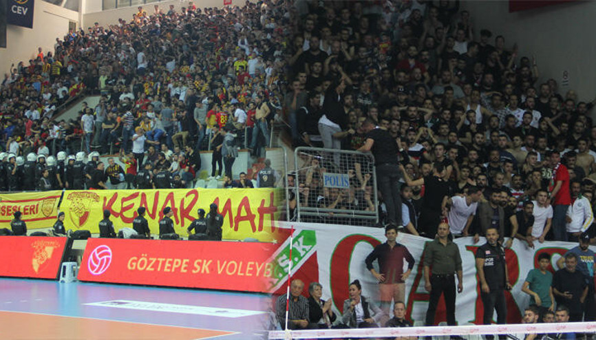 İzmirdeki voleybol maçında olaylar çıktı
