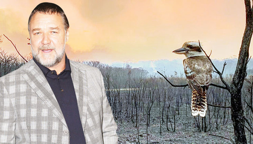 Russell Crowe da yangınzede