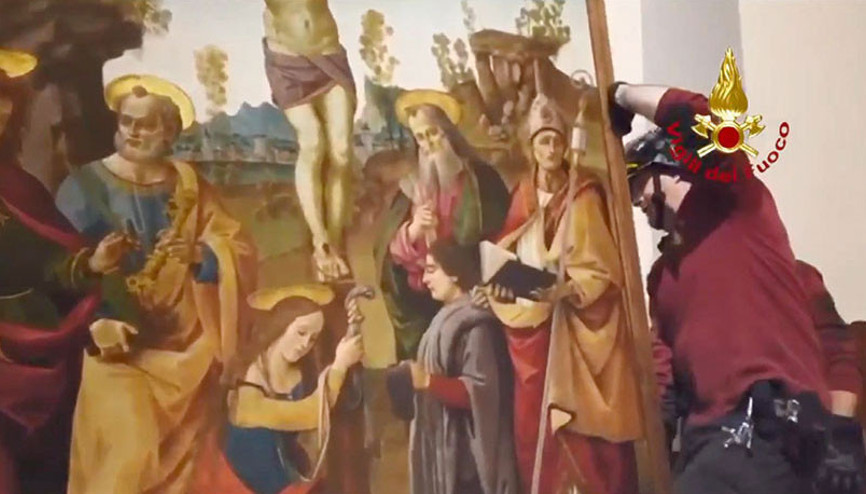 Hz. İsa tablosuna deprem koruması