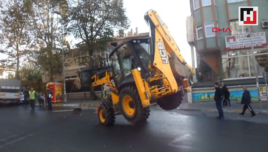 Kepçeyle akrobatik hareket yapan operatöre ceza