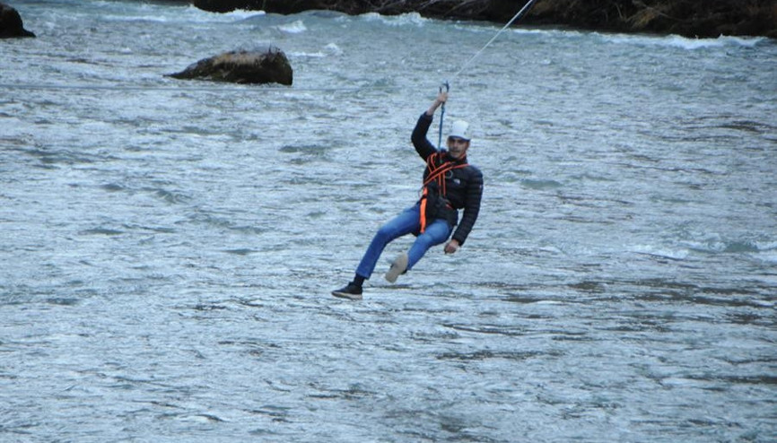 Munzur Vadisinde zipline heyecanı
