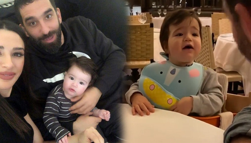 Arda Turan ve oğlu Hamza Ardanın eğlenceli anları kamerada