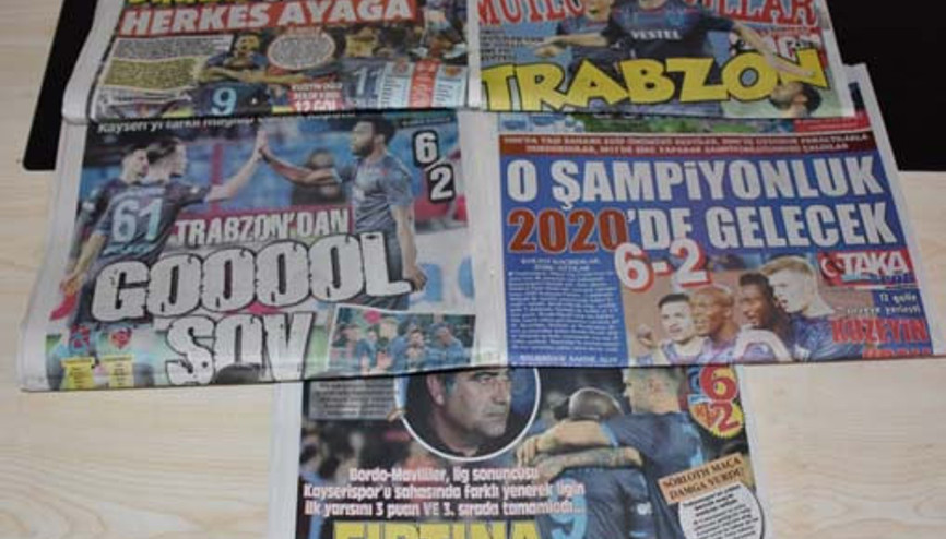 Trabzon yerel basınında Kayserispor galibiyetinin yankıları