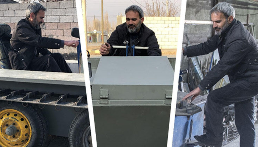 Baba ve oğlu kendi imkanlarıyla paletli arazi aracı üretti
