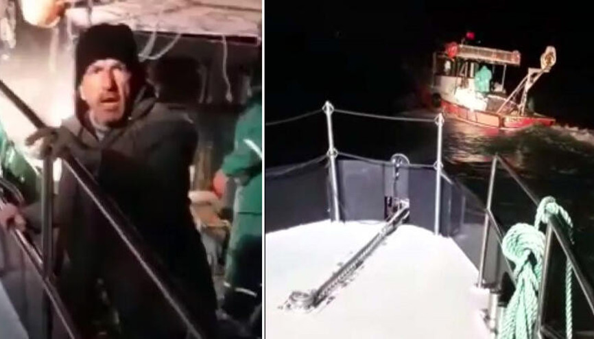 Ege Denizinde yasak avlanan balıkçıların teknesi kovalamacayla durduruldu