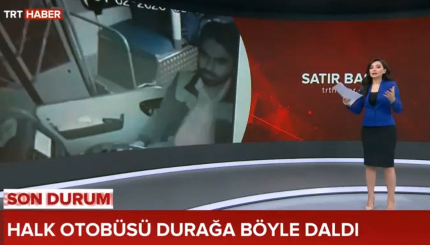 Kartalda halk otobüsü durağa böyle daldı