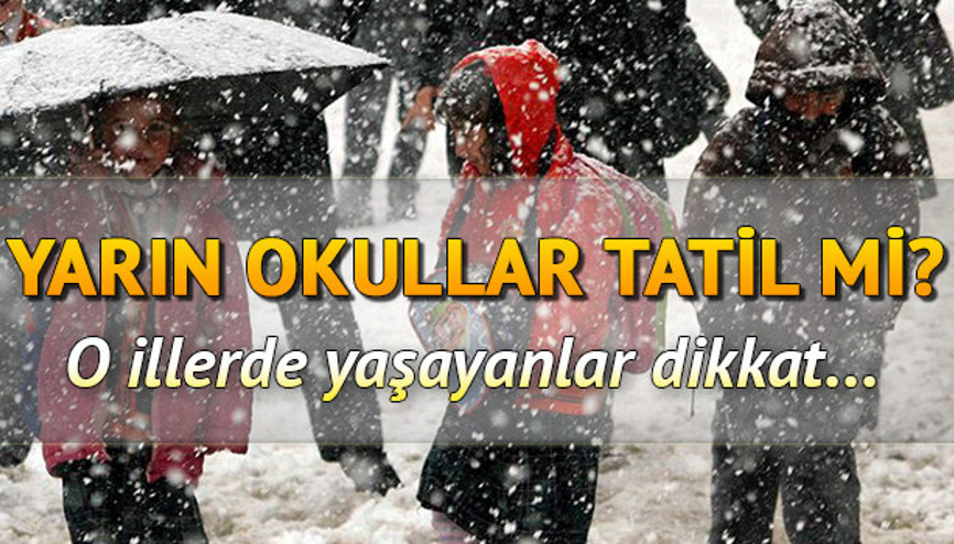 Bugün okullar nerelerde tatil 5 Şubat Çarşamba günü Erzincan, Van, Bingölde okullar tatil mi