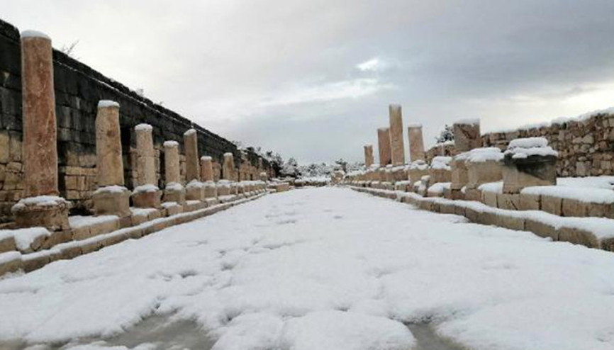 Kibyra Antik Kenti, beyaza büründü