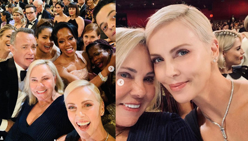 2020 Oscar selfiesine Charlize Theron imza attı