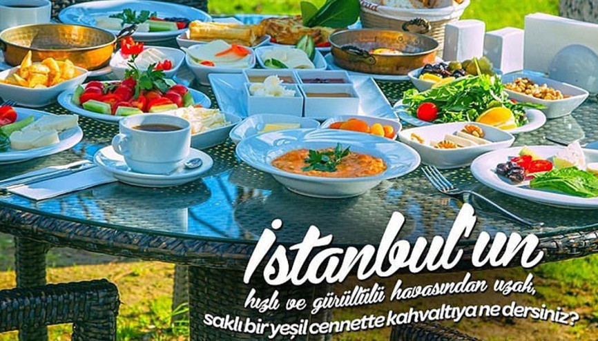 Polonezköy’de yemyeşil bir atmosferde nefis kahvaltılar