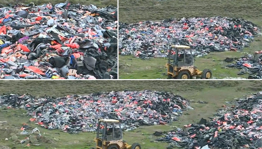 Son dakika haberleri: Midilli’de inanılmaz görüntüler Can yeleği mezarlığı…
