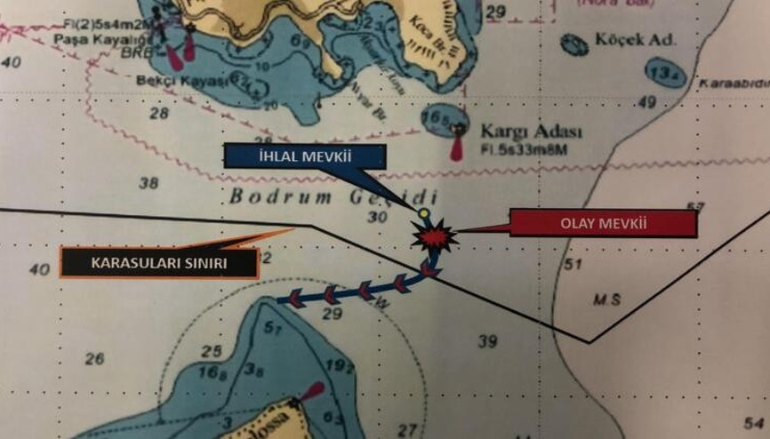 Türk karasularını ihlal eden Yunan sahil güvenlik botu böyle uzaklaştırıldı