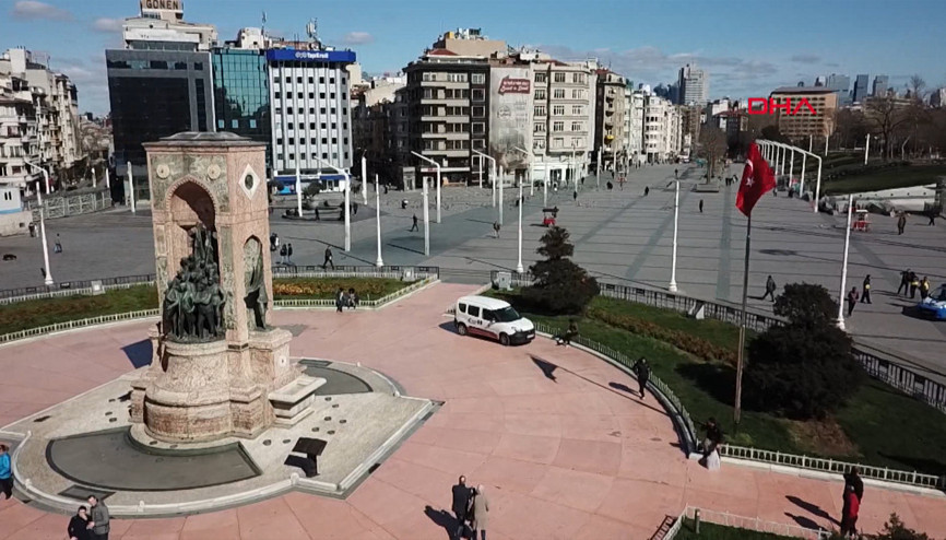 Taksim Meydanı  koronavirüs sessizliği