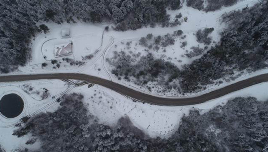 Karabük’te muhteşem kar manzarası
