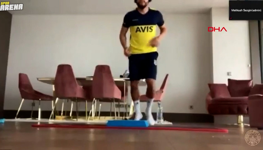 Fenerbahçeli futbolcular telekonferans ile antrenmanda